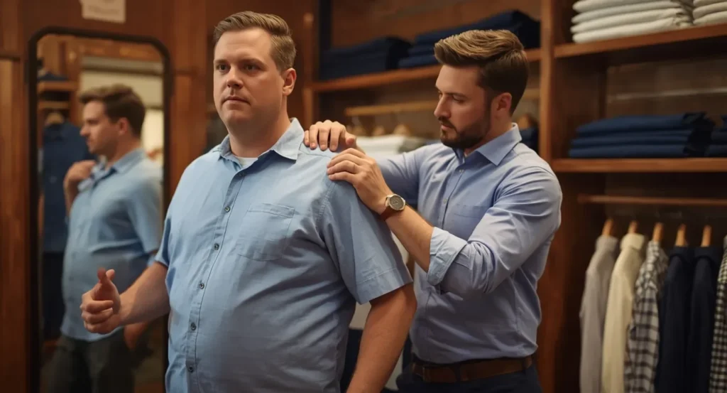 Grote maten blouse heren met perfecte pasvorm in lichtblauw linnen